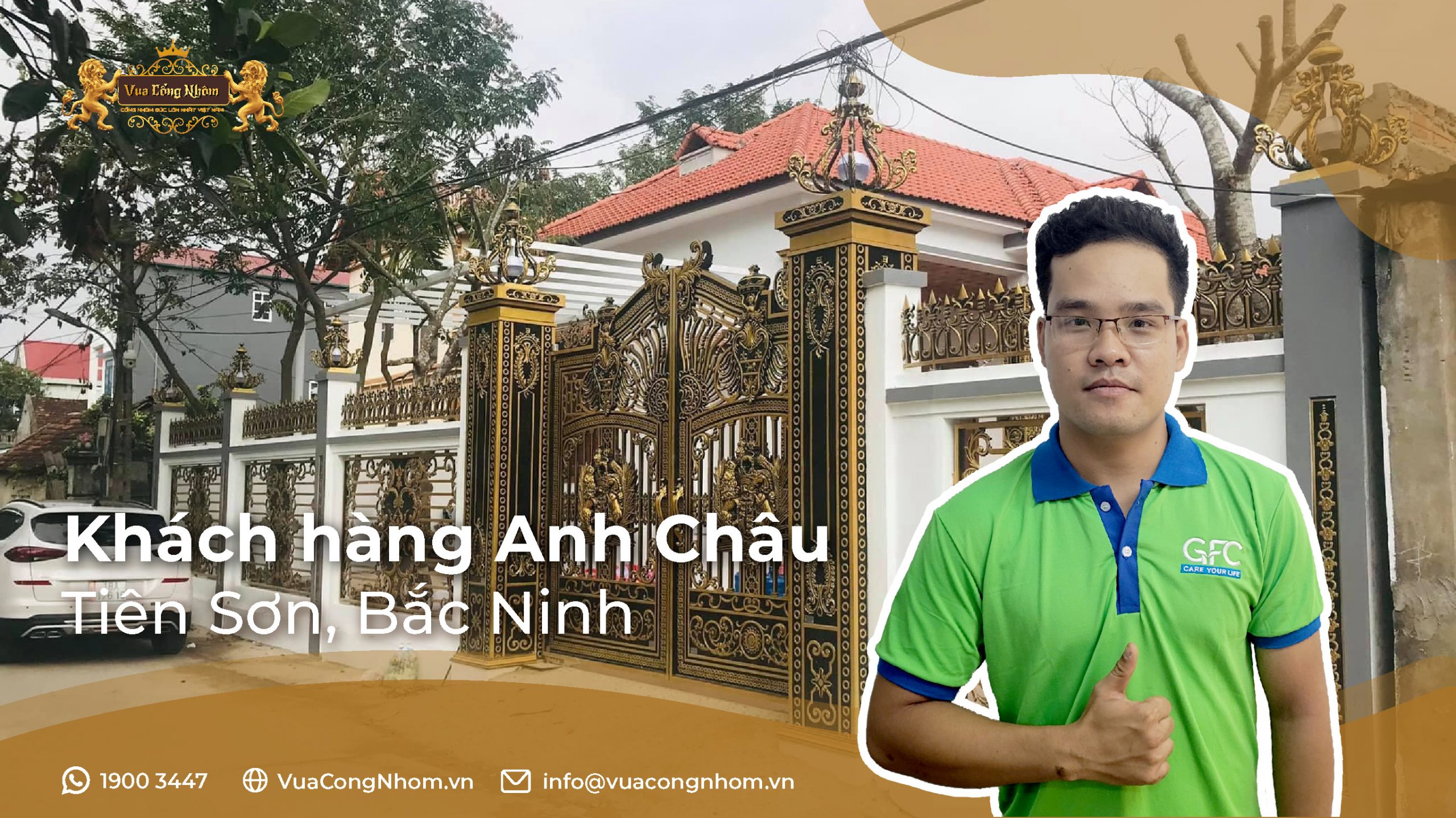 Công trình Cổng nhôm đúc nhà Anh Châu Tiên Sơn - Bắc Ninh