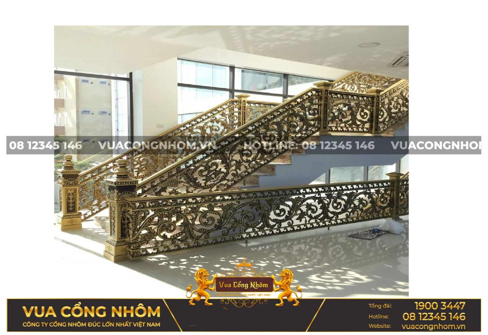 Cầu thang nhôm đúc CT003 – Vua Cổng Nhôm