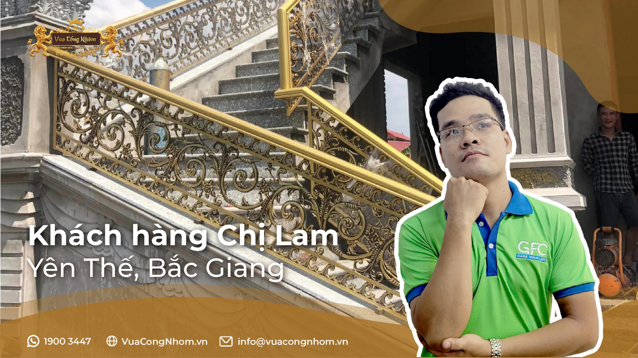 Công trình cầu thang nhôm đúc nhà Chị Lam - Yên Thế Bắc Giang