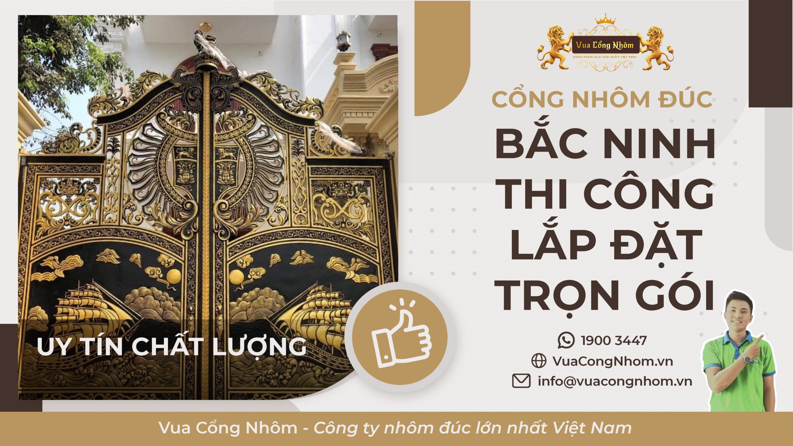Báo giá cổng nhôm đúc Bắc Ninh bền đẹp, chất lượng 2023